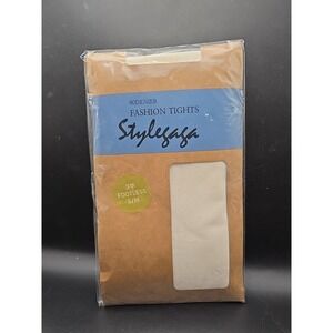 NWT Stylegaga Off White Opaque 80den Fashion Footless Tights Womens S/M